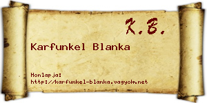 Karfunkel Blanka névjegykártya
