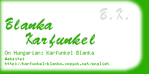 blanka karfunkel business card